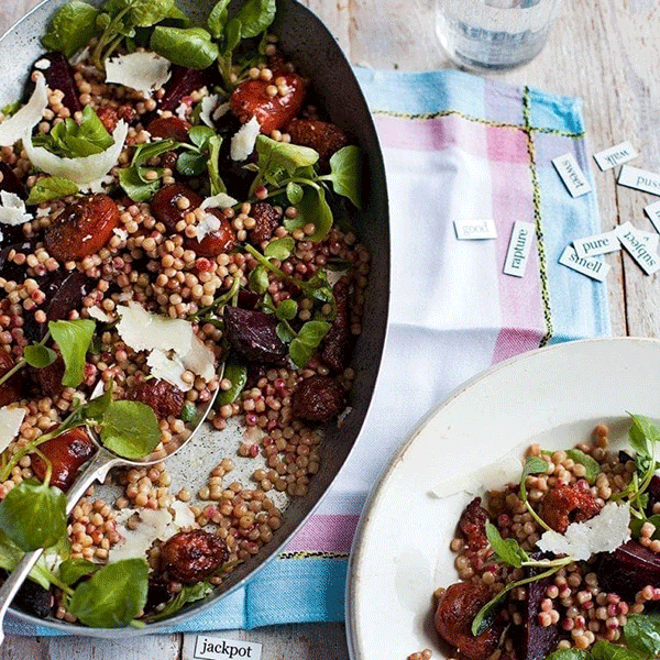 Chorizo, beetroot and couscous salad