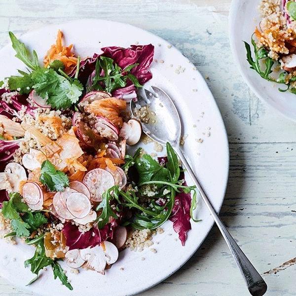 Kimchi and quinoa salad