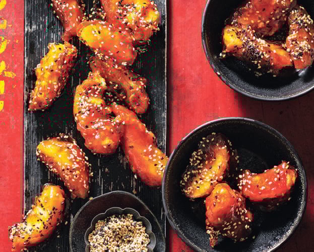 Caramelised apples with sesame