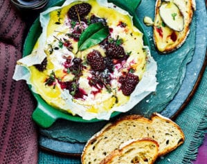 Bramble and bay jam baked camembert