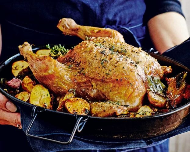 Roast chicken with lemon, garlic and thyme