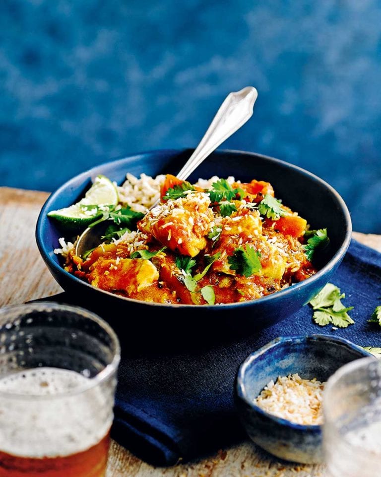 Tomato and tamarind fish curry