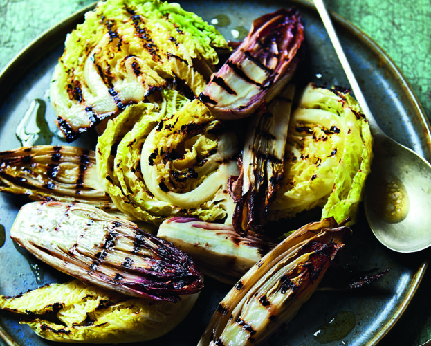 Chargrilled chicory and cabbage salad