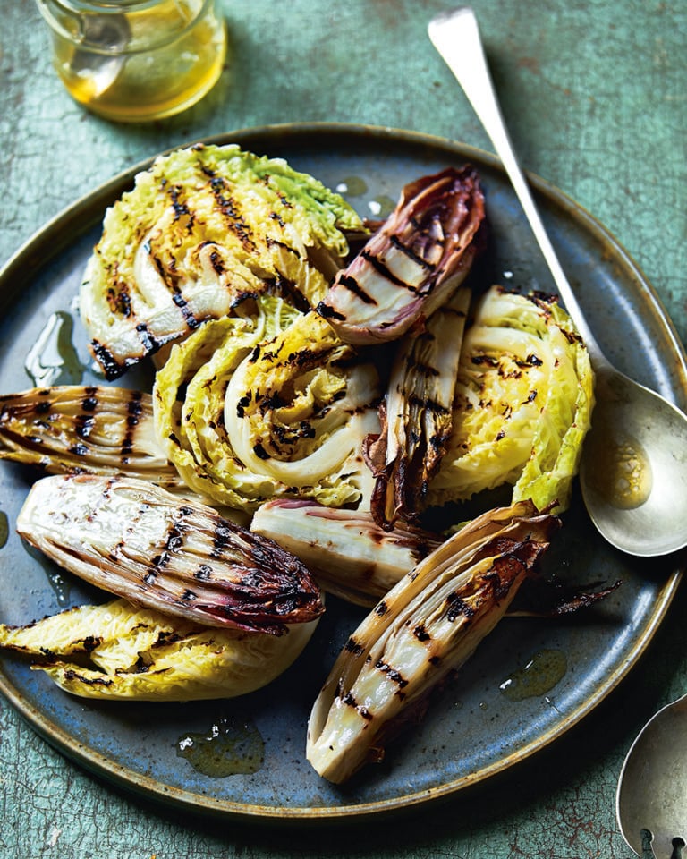 Chargrilled chicory and cabbage salad