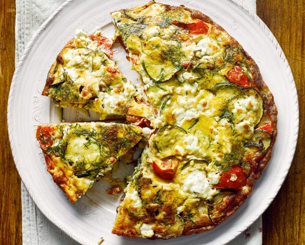 Greek courgette and feta frittata