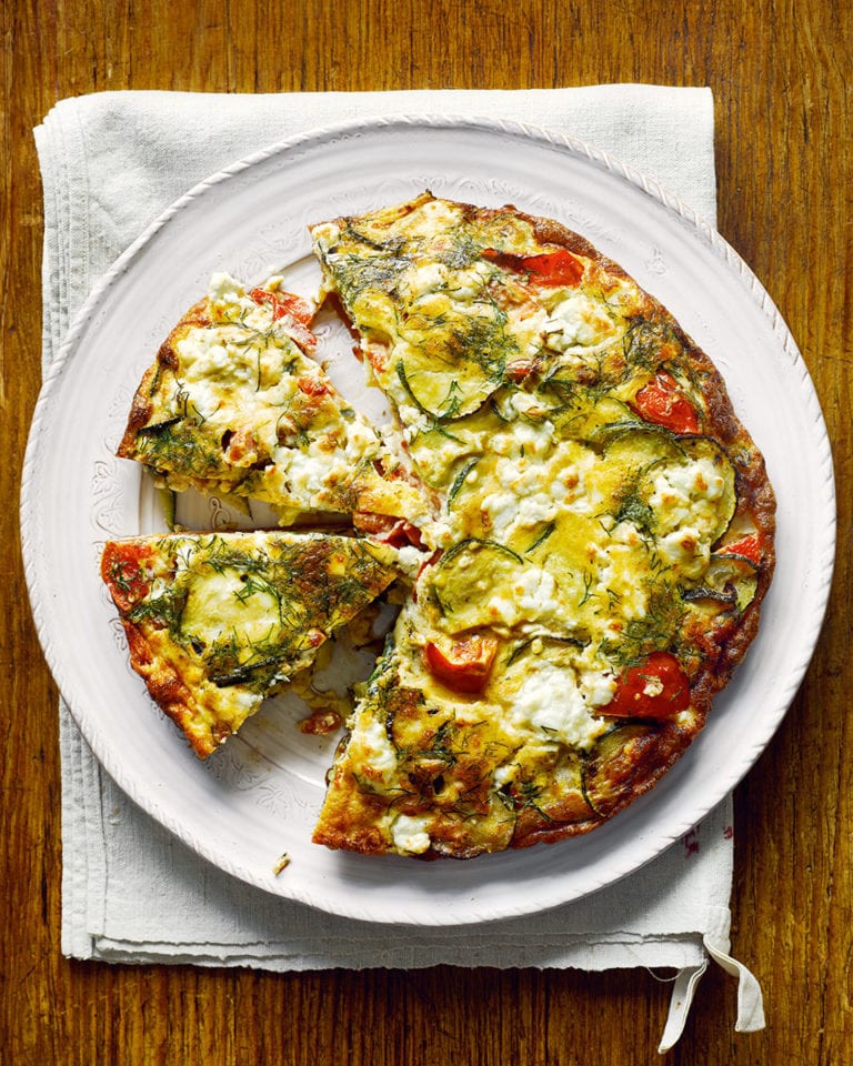 Greek courgette and feta frittata