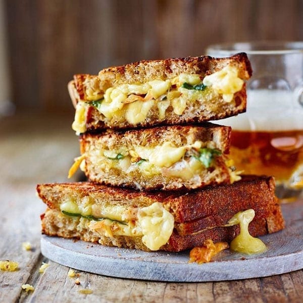 Cheddar, pickled mushroom and wild garlic toastie