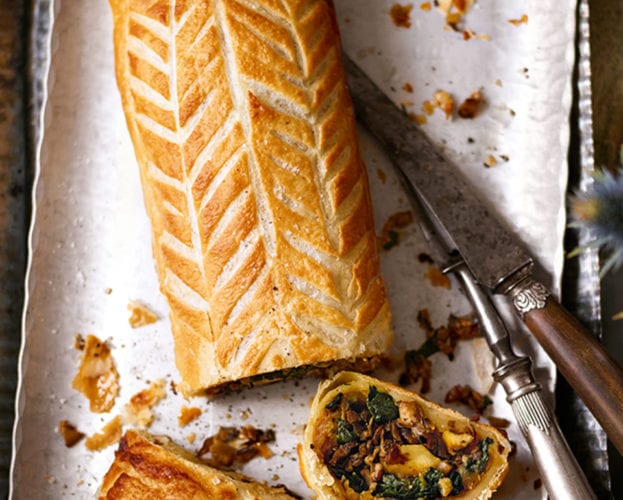 Parsnip and porcini wellington