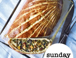 The vegetarian Sunday lunch menu