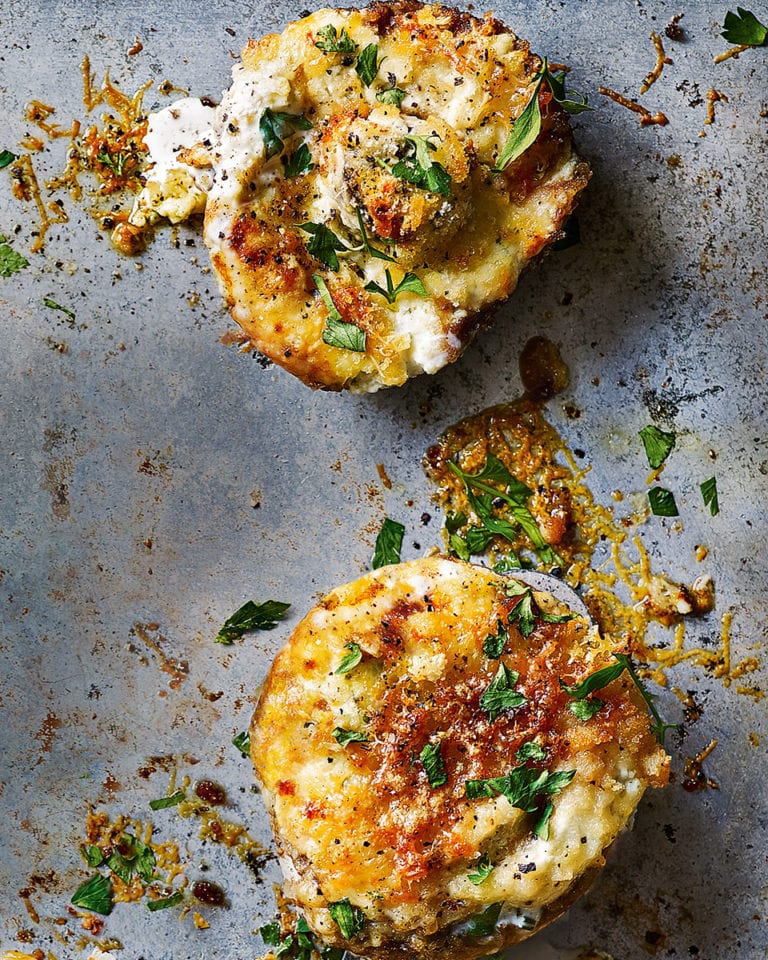 Crispy creamy Boursin mushrooms