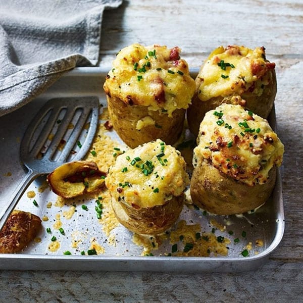 Stuffed bacon and cheese jackets