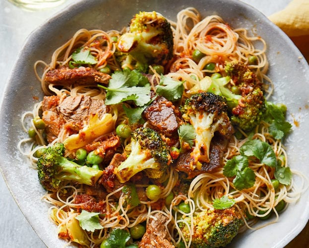 Leftover roast lamb stir-fry