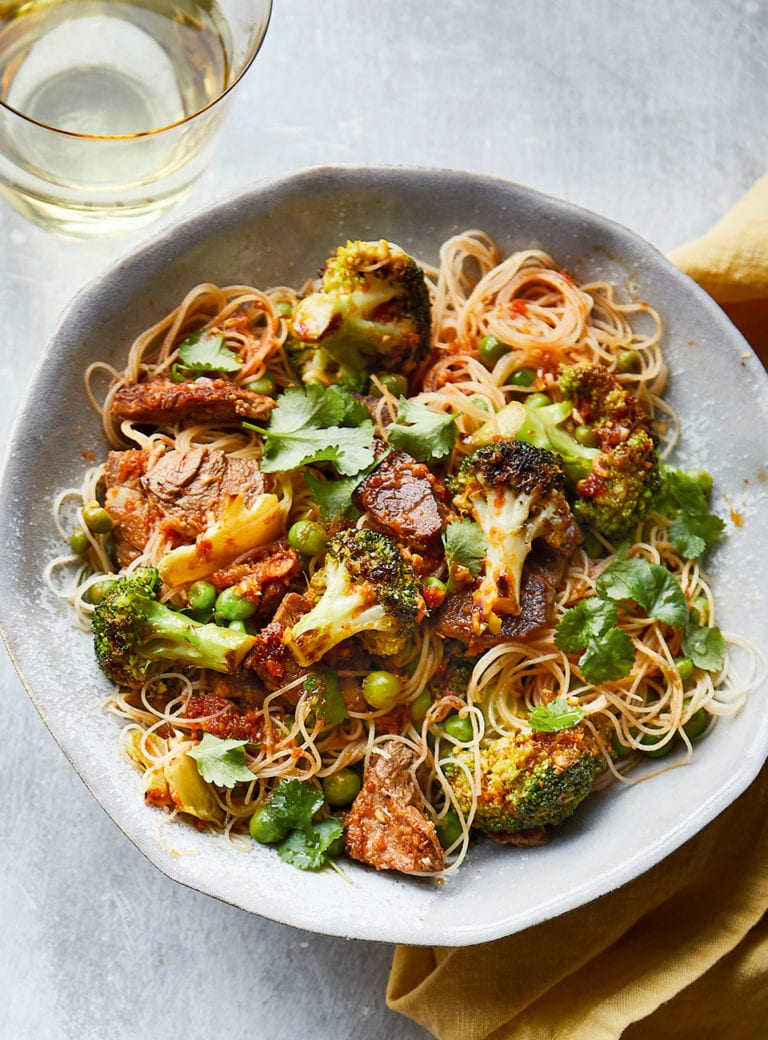 Leftover roast lamb stir-fry