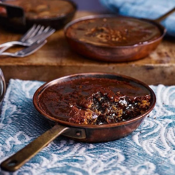 Sticky ginger date and walnut puddings with maple butterscotch sauce