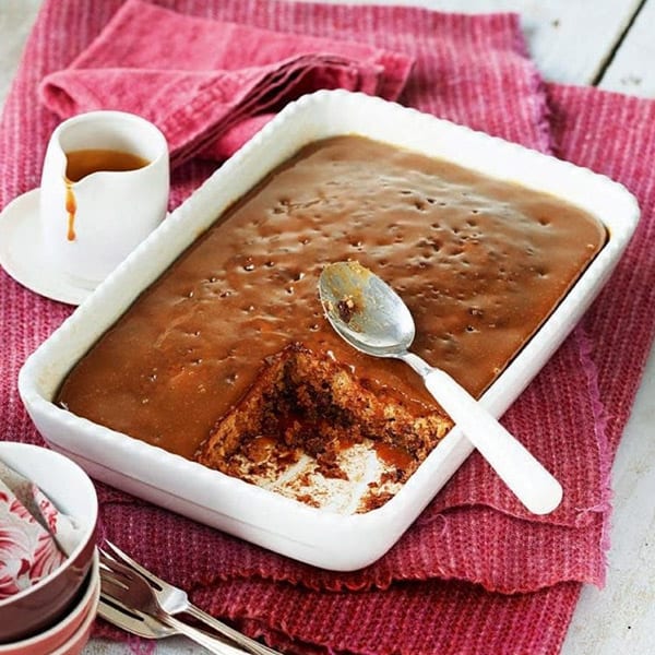 Sticky toffee pudding with caramel sauce