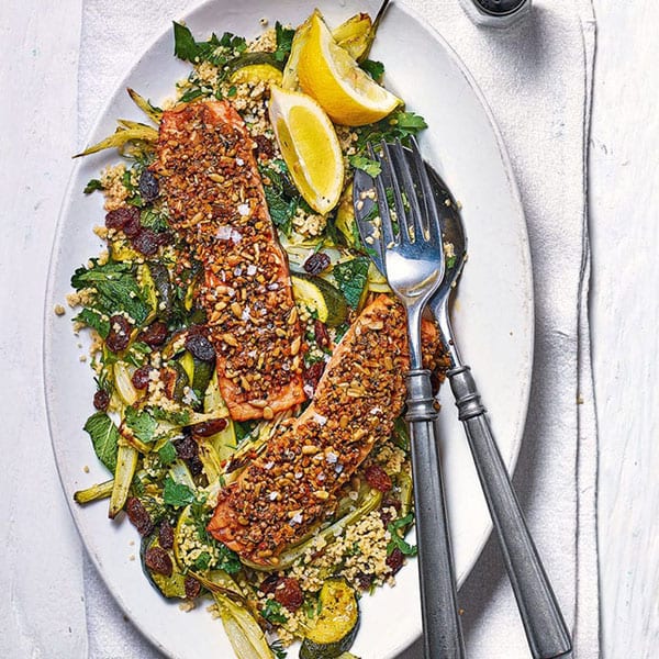 dukkah-crusted salmon