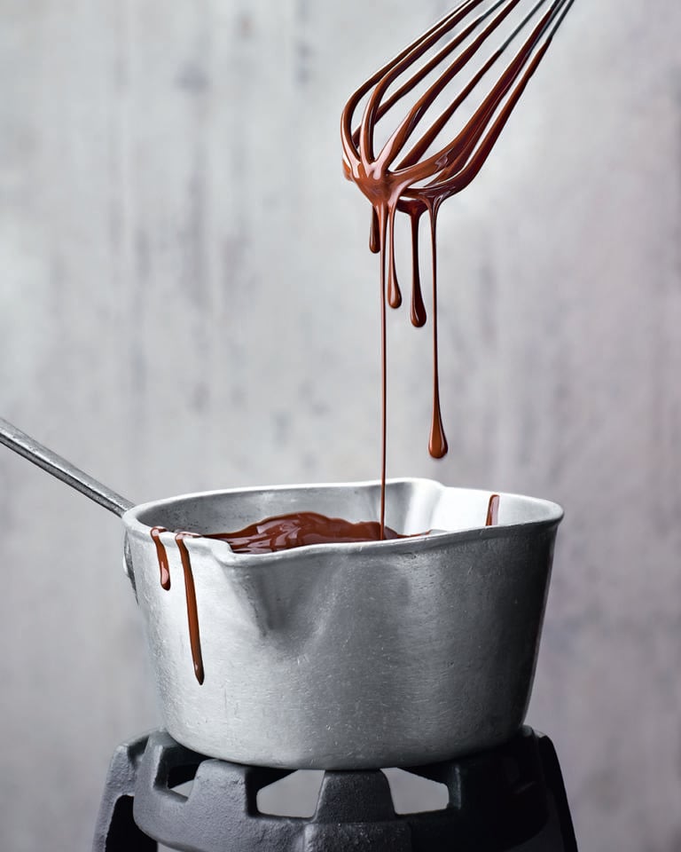 Dark chocolate salted caramel fondue