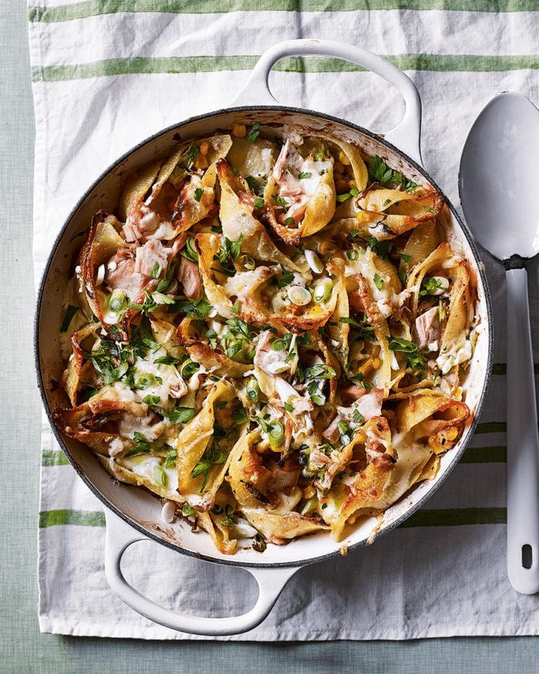 Tuna pasta shells with sweetcorn