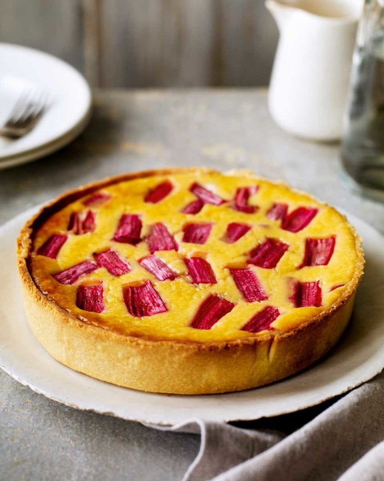 Ultimate rhubarb and custard tart