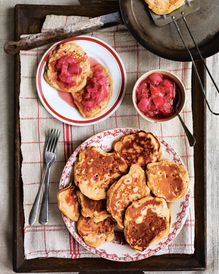 Rhubarb and rose breakfast drop scones