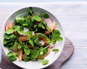Watercress leaves in a bowl