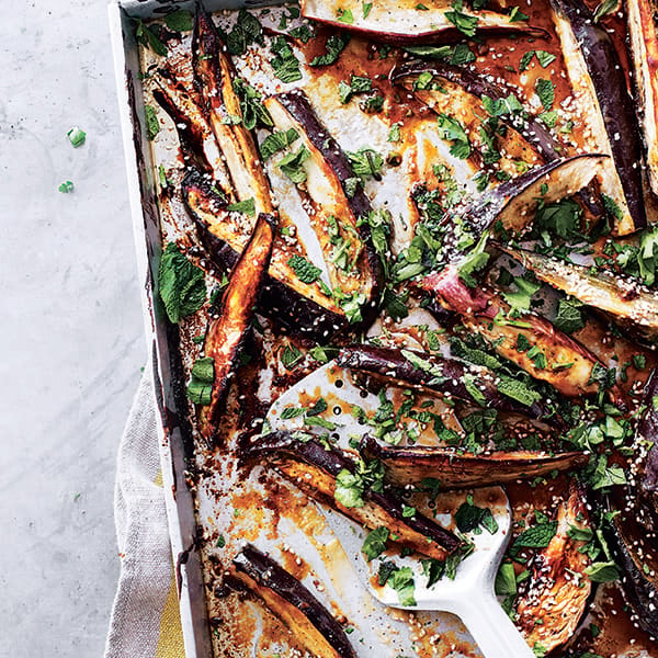 miso tahini aubergines