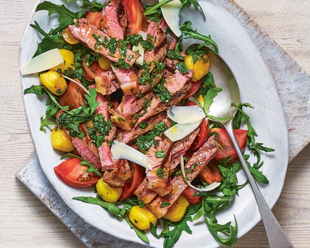 steak tagliata with gnocchi