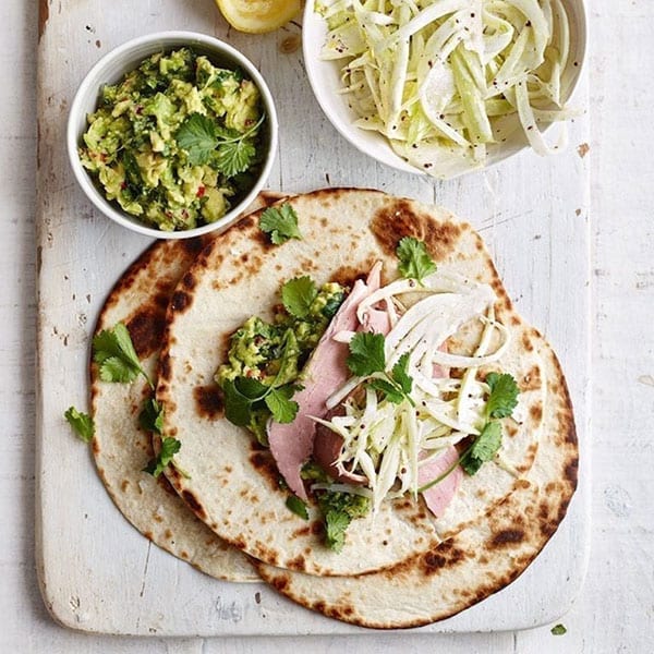 ham wraps with slaw