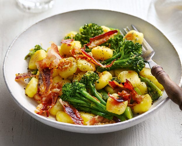 gnocchi with purple sprouting
