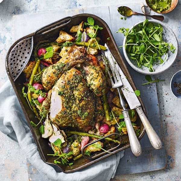 pesto roast chicken