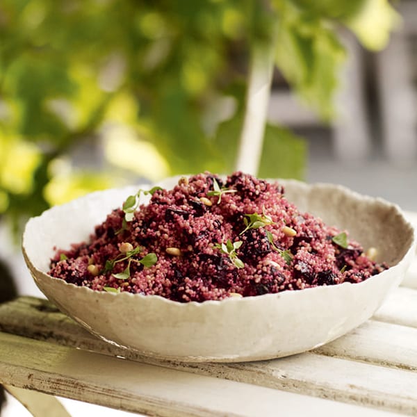 Balsamic roasted beetroot couscous