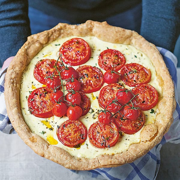 Tomato, crème fraîche and mustard tart