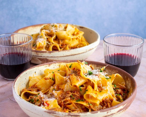 Pulled harissa lamb ragù