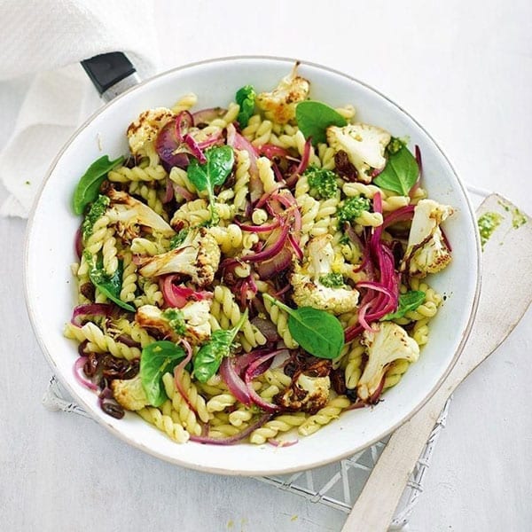 Cauliflower and pesto pasta