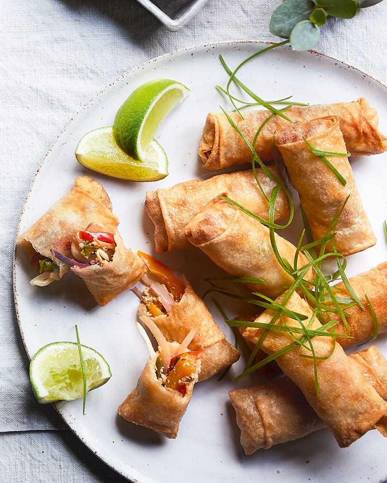 Vegetable and sweet chilli spring rolls