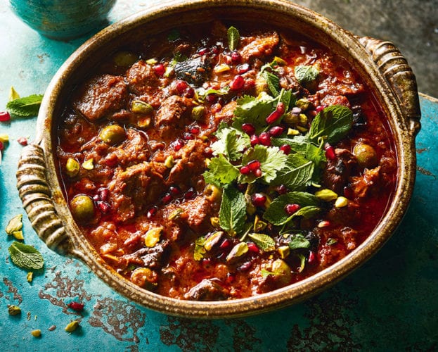 Fruity lamb and olive tagine