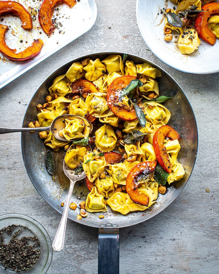 Tortellini with pumpkin, brown butter and sage