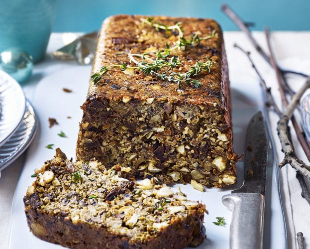 Porcini mushroom and vegetable nut roast