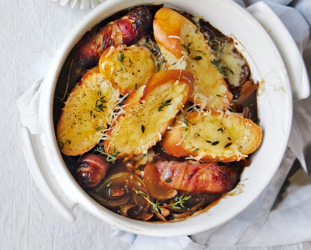French onion sausage casserole
