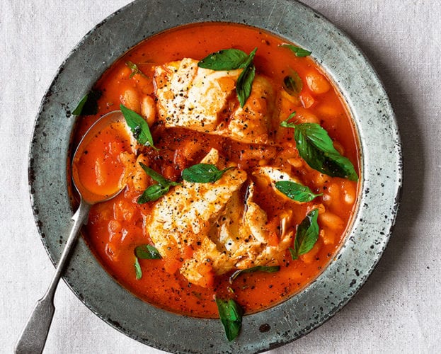 One-pan tomato fish chowder