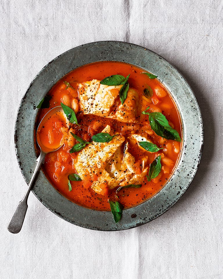 One-pan tomato fish chowder