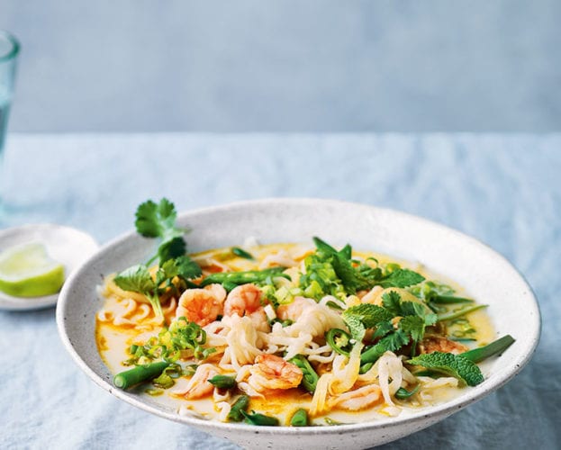 Lemongrass prawn laksa noodles