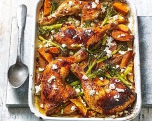 Honey chicken traybake