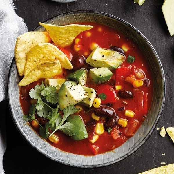 Mexican veggie and tortilla soup