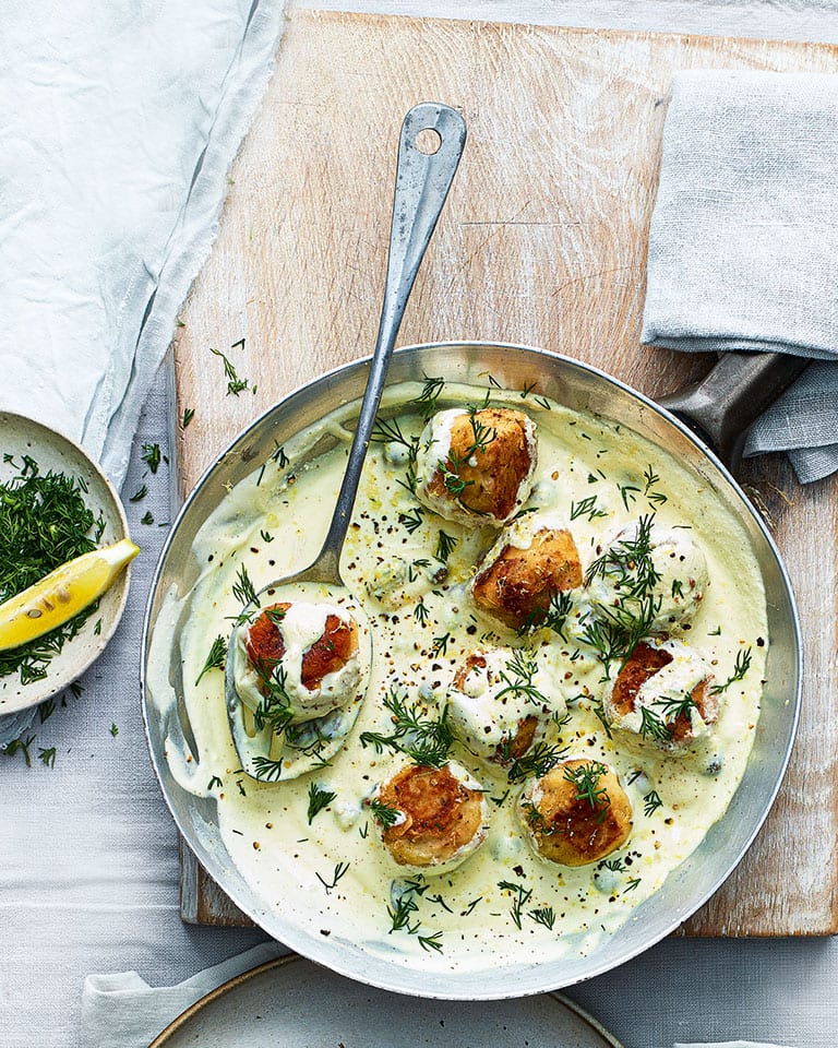 Lemon, parsley and caper fish balls