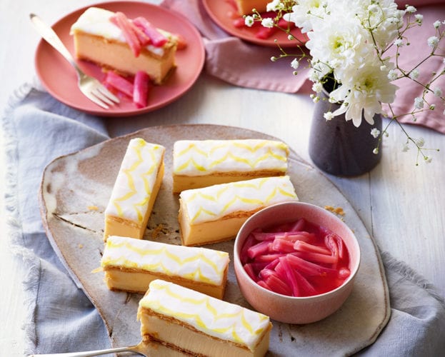 rhubarb and custard slices