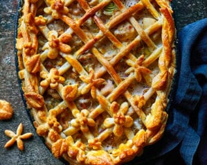 chicken ham and mustard lattice pie