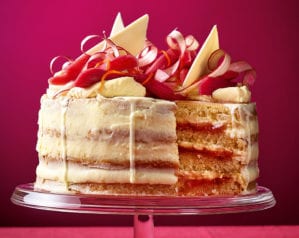 Our rhubarb and custard layer cake is the perfect Easter bake