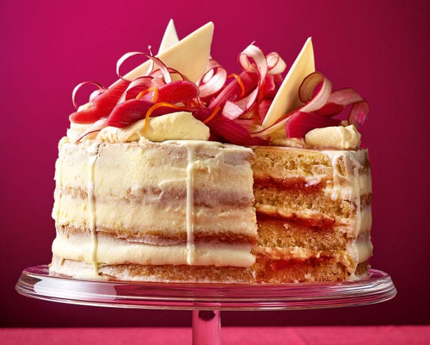 rhubarb and custard layer cake