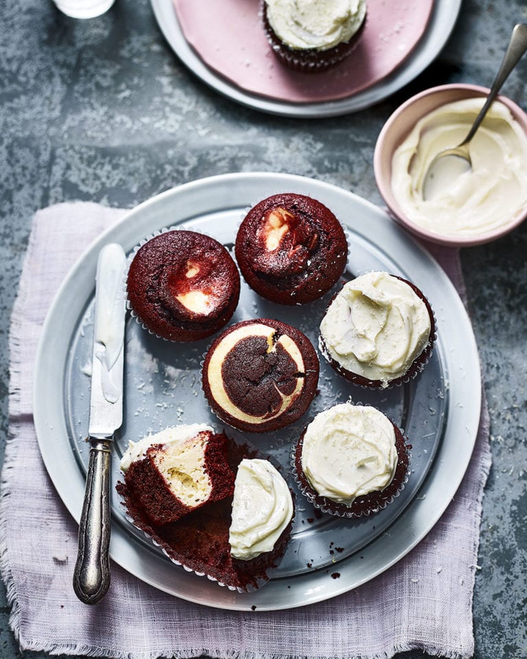 Red velvet cheesecake cupcakes